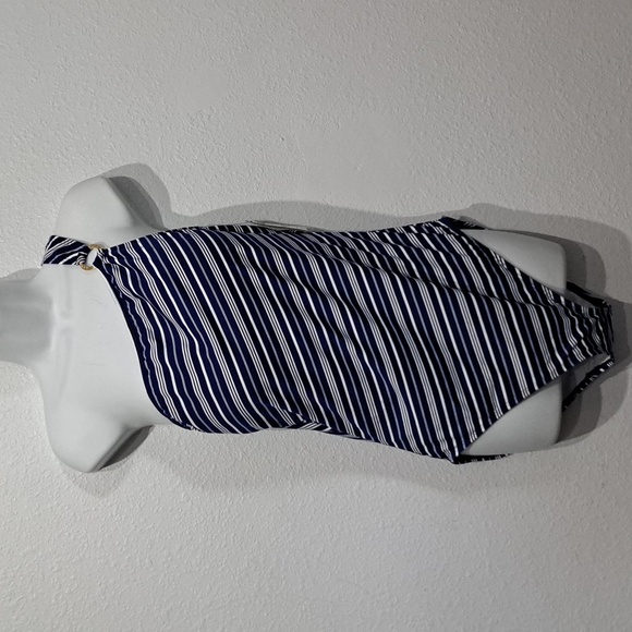 Ralph Lauren Striped One Shoulder One-Piece Swimsuit - Picture 4 of 9